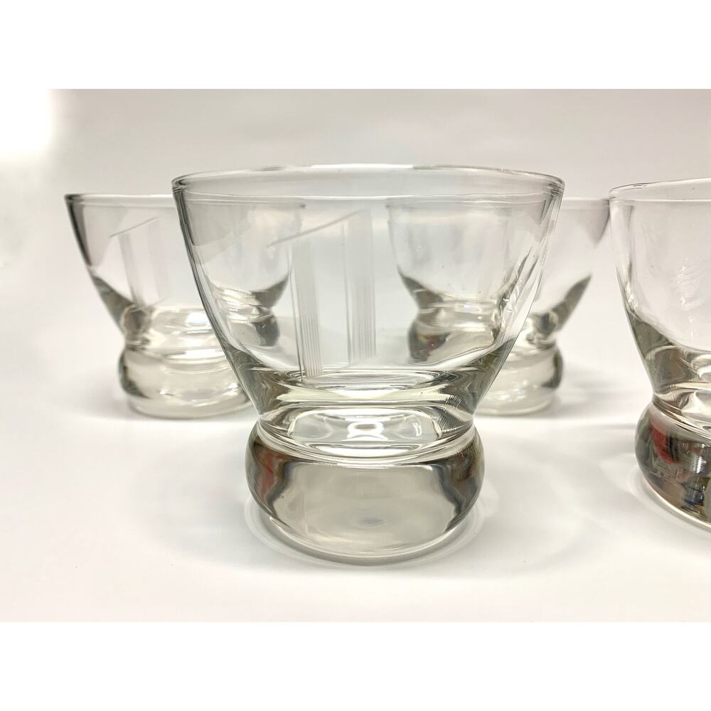Vintage Barware Monogram Glasses - Set of 4 Retro Barware